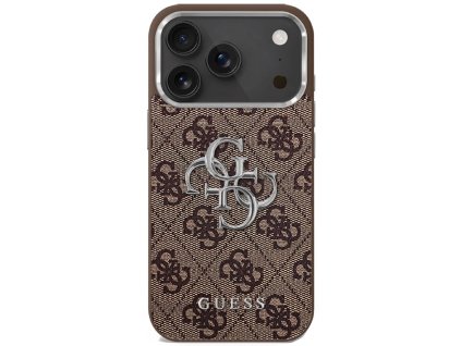 Guess – Hardcase Big 4G Classic Logo obal na iPhone 17 – hnedý