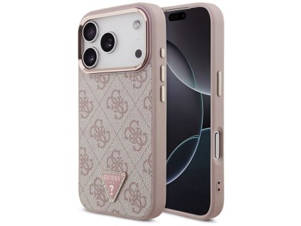 Guess – Hardcase 4G Triangle Logo MagSafe obal na iPhone 17 Pro – ružový