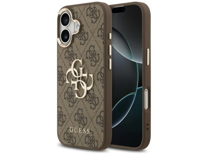 Guess – Hardcase Big 4G Classic Logo obal na iPhone 17 – hnedý