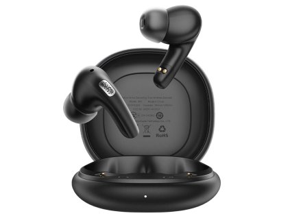 Acefast - bezdrôtové slúchadlá W3 s Bluetooth 5.4, ANC + ENC, 4 mikrofóny, aktívnym potlačením hluku, IPX4, 350mAh batéria – čierne