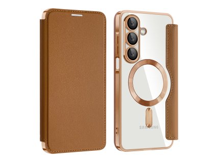 Techsuit – SmartMag Book Case knižkové puzdro na Samsung Galaxy A17 5G / A17 4G – hnedé