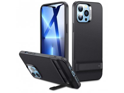 Air Shield Boost Kickstand kryt na - iPhone 13 pro Max - priesvitná čierna