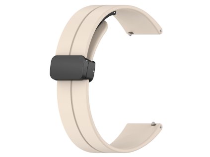 Techsuit – remienok na hodinky 18 mm (W011) pre Huawei Watch GT 4 (41 mm) / W1 / Honor Watch S1 / Garmin Venu 2S / Vivoactive 4S – béžový