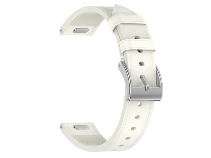 Techsuit – remienok na hodinky 18 mm (W073) pre Huawei Watch GT 4 (41 mm) / W1 / Honor Watch S1 / Garmin Venu 2S / Vivoactive 4S – biely