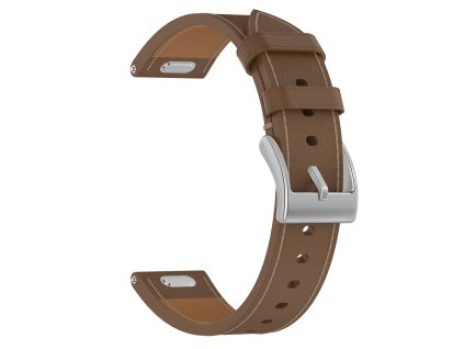 Techsuit – remienok na hodinky 18 mm (W073) pre Huawei Watch GT 4 (41 mm) / W1 / Honor Watch S1 / Garmin Venu 2S / Vivoactive 4S – hnedý