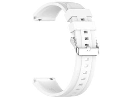 Techsuit – remienok na hodinky 18 mm (W075) pre Huawei Watch GT 4 (41 mm) / W1 / Honor Watch S1 / Garmin Venu 2S / Vivoactive 4S – biely