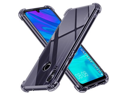 Techsuit – Shockproof Clear Silicone priehľadný odolný silikónový kryt na Huawei P Smart 2019 – dymovo čierny