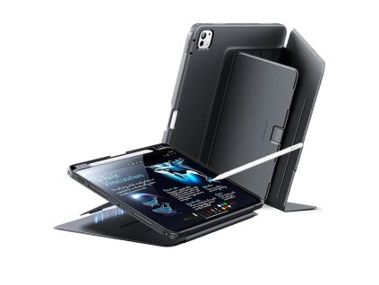 ESR – Flip Hybrid knižkové puzdro s držiakom na Apple Pencil na iPad Pro 13 (2024) / iPad Pro 13 (2025) – čierne