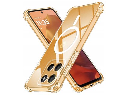 Techsuit – Shockproof Clear Silicone MagSafe priehľadný odolný silikónový kryt na Motorola Moto G15 / G15 Power – priehľadný