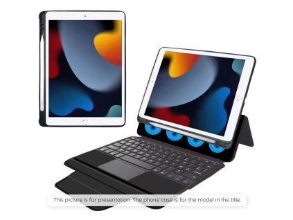 Techsuit – KeyTab Pro puzdro s klávesnicou + ochranné sklo (s RGB bezdrôtovou klávesnicou / držiakom na stylus) na iPad Air 13 (2024 / 2025) – čierne