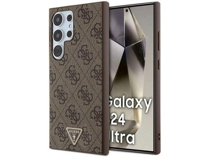 Guess - Leather 4G Triangle Strass (GUHCP24UXP4TDPW) - Samsung Galaxy S24 Ultra - Brown