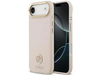 Guess - Grained Strass Logo MagSafe (GUHMP17MPGCRMDEP) - iPhone 17 Air - Pink