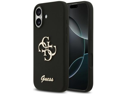 Guess - Silicone Big 4G Script puzdro pre iPhone 17 - čierne