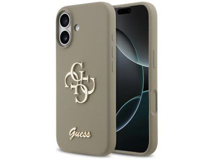 Guess - Silicone Big 4G Script puzdro pre iPhone 17 - hnedé