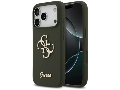 Guess - Silicone Big 4G Script puzdro pre iPhone 17 Pro Max - khaki
