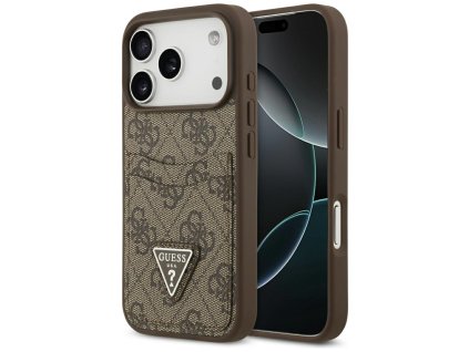 Guess - Hardcase 4G Double Card Triangle puzdro pre iPhone 17 Pro - hnedé