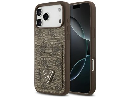 Guess - Hardcase 4G Double Card Triangle (GUHCP17XP4TPW) - iPhone 17 Pro Max - Brown