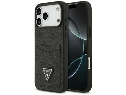 Guess - Hardcase 4G Double Card Triangle puzdro pre iPhone 17 Pro Max - čierne