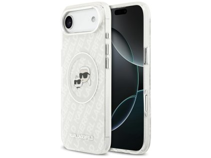 Karl Lagerfeld - IML Glitter K&C Heads Logo MagSafe (KLHMP17MHMKBKCHOG) - iPhone 17 Air - Grey