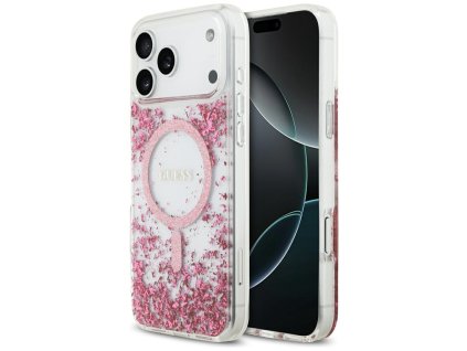Guess - Resin Bottom Glitter MagSafe (GUHMP17XRGRGEP) - iPhone 17 Pro Max - Pink