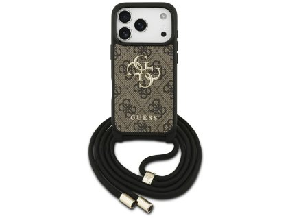 Guess - Crossbody Cord 4G Big Logo puzdro pre iPhone 17 Pro - hnedé