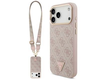 Guess - 4G Triangle Logo with Big Strap Metal Button MagSafe (GUHMP17XP4G4TCSP) - iPhone 17 Pro Max - Pink