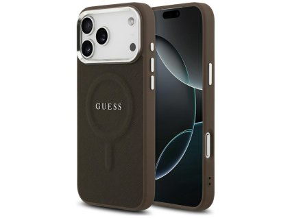 Guess - Hardcase Classic Logo MagSafe puzdro pre iPhone 17 Pro Max - hnedé