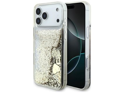 Guess - Liquid Glitter Charms puzdro pre iPhone 17 Pro Max - zlaté