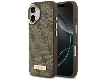 Guess - Hardcase 4G Logo Plate MagSafe puzdro pre iPhone 17 - hnedé