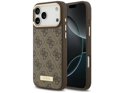 Guess - Hardcase 4G Logo Plate MagSafe (GUHMP17XU4GPRW) - iPhone 17 Pro Max - Brown