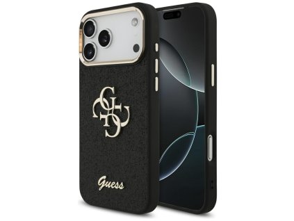 Guess - Fixed Glitter Big 4G Metal Frame puzdro pre iPhone 17 Pro Max - čierne