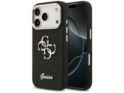 Guess - Fixed Glitter Big 4G Metal Frame puzdro pre iPhone 17 Pro - čierne