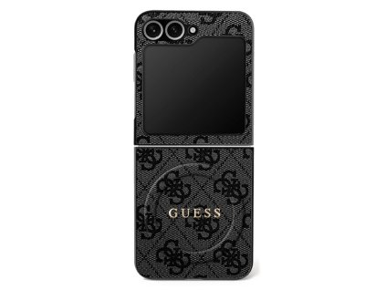 Guess - 4G Collection Leather MagSafe (GUHMZF7P4MSEGCK) - Samsung Galaxy Z Flip7 - Black
