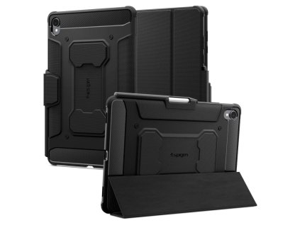 Spigen - Rugged Armor Pro odolné puzdro so stojanom a držiakom na S Pen pre Samsung Galaxy Tab S11 - čierne