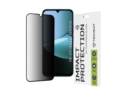 Techsuit - 111D Privacy Full Glue ochranné sklo s filtrom súkromia pre Xiaomi Redmi 15C 4G / Redmi 15C 5G - čierne