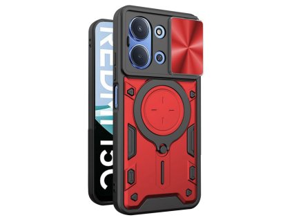 Techsuit - CamGuard Pro odolné puzdro s krytom fotoaparátu pre Xiaomi Redmi 15C 4G / Redmi 15C 5G - červené