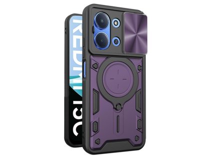 Techsuit - CamGuard Pro odolné puzdro s krytom fotoaparátu pre Xiaomi Redmi 15C 4G / Redmi 15C 5G - fialové