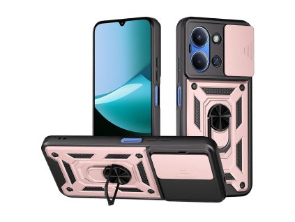 Techsuit - CamShield Series ochranné puzdro s krytom fotoaparátu pre Xiaomi Redmi 15C 4G / Redmi 15C 5G - ružovozlaté