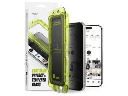 Ringke - Easy Slide Privacy Tempered Glass (2 pack) - iPhone 17 Pro Max - Black