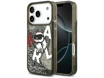 Karl Lagerfeld - Liquid Glitter Choupette Logo MagSafe (KLHMP17LLCHSCTDK) - iPhone 17 Pro - Black