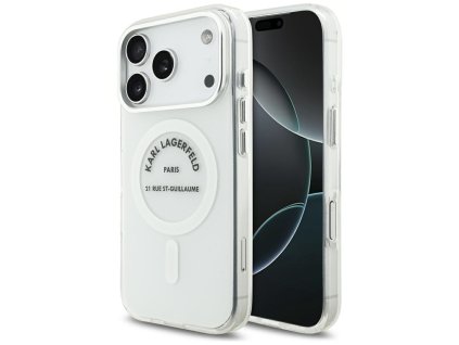 Karl Lagerfeld - IML Karl RSG Logo MagSafe puzdro pre iPhone 17 Pro - priehľadné
