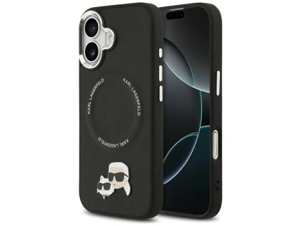 Karl Lagerfeld - Leather K&C Pins MagSafe puzdro pre iPhone 17 - čierne