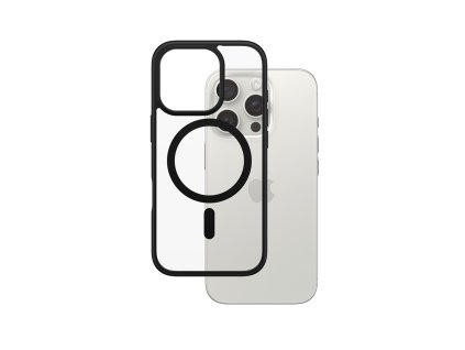 PanzerGlass - HardCase Black MagSafe & Frame Series puzdro pre iPhone 16 Pro - priehľadné