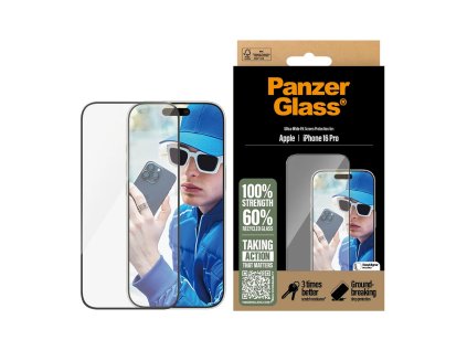 PanzerGlass® - Ultra-Wide Fit Screen Protector - iPhone 16 Plus / iPhone 15 Plus - Black
