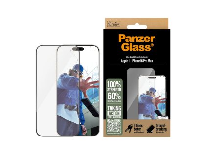 PanzerGlass® - Ultra-Wide Fit Screen Protector - iPhone 16 Pro Max - Black