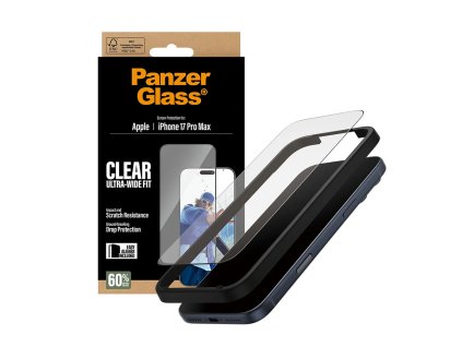 PanzerGlass® - Ultra-Wide Fit Screen Protector w. EasyAligner - iPhone 17 Pro Max - Black