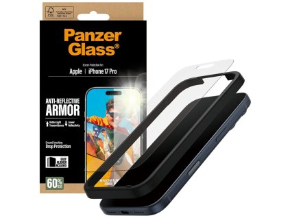 PanzerGlass - Anti-Reflective Armor ochranné sklo s inštalačným rámikom EasyAligner pre iPhone 17 Pro - matné priehľadné