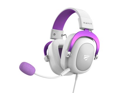 Havit - Herné slúchadlá H2002d, odpojiteľný mikrofón, 53mm menič, kompatibilné s PS4/XBOX, jack 3.5mm, 2m kábel - fialové