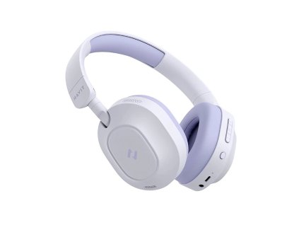 Havit - Bezdrôtové slúchadlá, Bluetooth 5.4, potlačenie hluku, skladacie, Multipoint, Hi‑Res, 500mAh, USB‑C - fialové