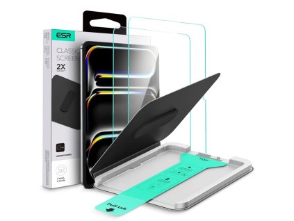 ESR - Tempered Glass Screen Protector UltraFit Tray tvrdené sklo s inštalačným rámikom (2 kusy) pre iPad Pro 13 (2024) / iPad Pro 13 (2025) - transparentné